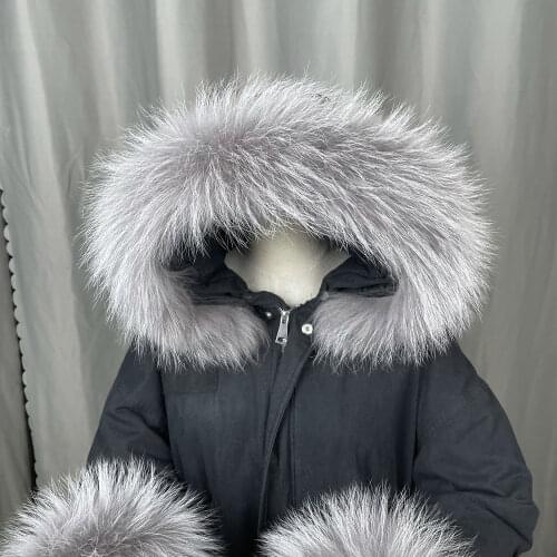 Real Raccoon Fur Collar Womens 100% Natural Fur Gray Collar Real Fur Shawl Raccoon collar Fur Scraves light grey