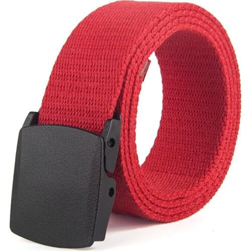 Women Canvas Belt Casual Male and Female Pants Belts Breathable Mens Plastic Fast Belt