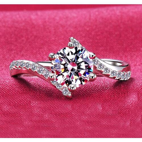 Genuine Original S925 Sterling Silver Female Ring Luxury Diamond Jewelry Exquisite and Elegant Engagement Wedding Banquet Gift