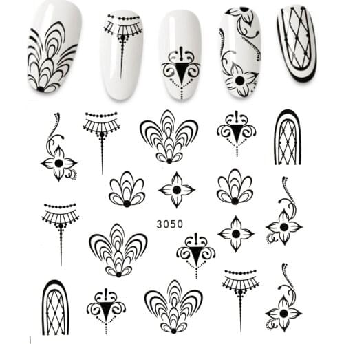 1 piece Stickers for nails Flower Leaf Simple Stickers for manicure DIY nails sticker nail foil