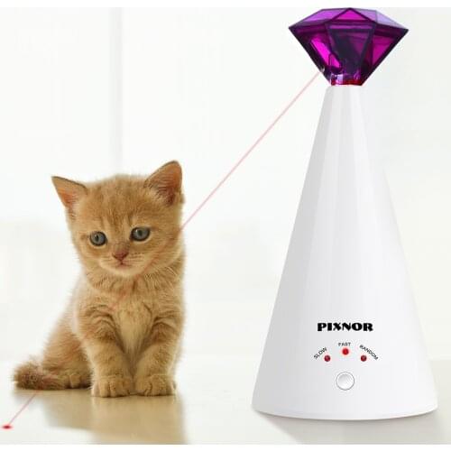 1PC Diamond Laser Cat Toy Rotating Electric Interactive Pet Laser Pointer Training Supplies Pet Toy For Cat Kitten Pet