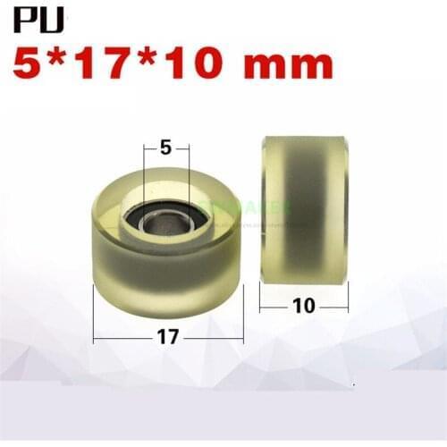 10pcs 5*17*10mm 685 Bearing PU Rubber Wheel, Automation Equipment Components, M6x17x10mm Screw Conveyor Belt Silent Guide Wheel