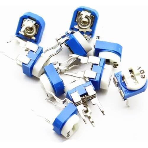 130pcs Trimming Potentiometer RM-065 top adjustment 100ohm-1Mohm RM065 Variable Resistors Assorted Kit 13Type*10pcs=130pcs