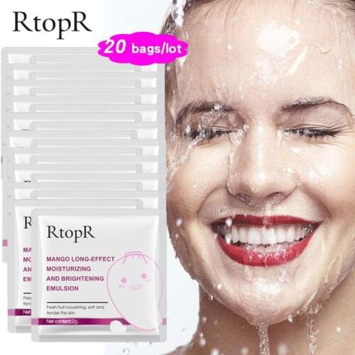 20Pcs Mango Moisturizing Brightening Emulsion Aging Emulsion Anti-wrinkle Skin Whitening Firming Acne Treatment Nourishing Face