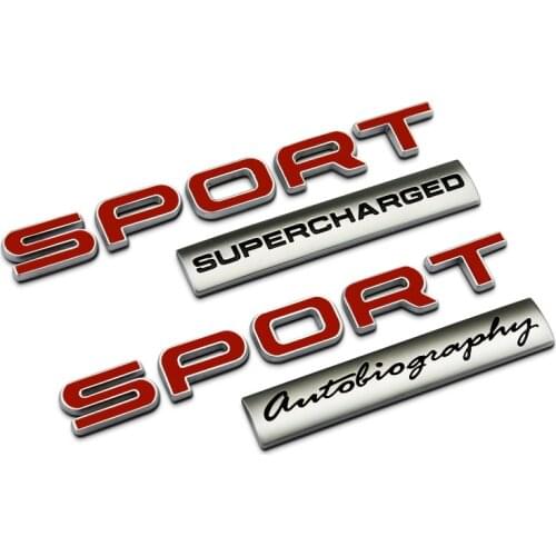 3D Plastic Black Red SPOR Letters Autobiography Sport Carr Emblem Badge Trunk Sticker for Land Range Rover Car Assessoires