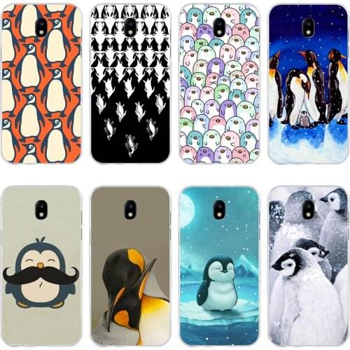 41H Penguin Party Soft Silicone Tpu Cover phone Case for Samsung j3 j5 j7 2016 2017 a3 2016 a5 2017 a6 2018