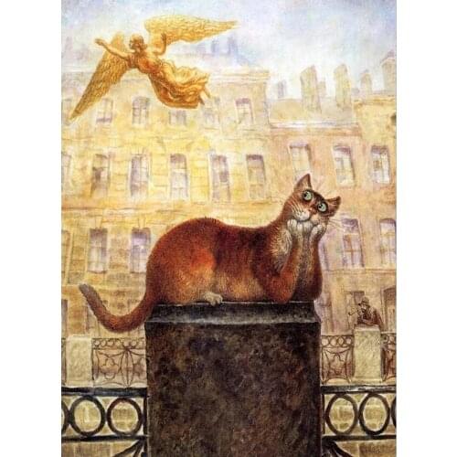 5D DIY Diamond Painting Abstract Cat Full Square Round 3D Embroidery Pictures Paste Rhinestones Cross Stitch Kit Art Decor DF583