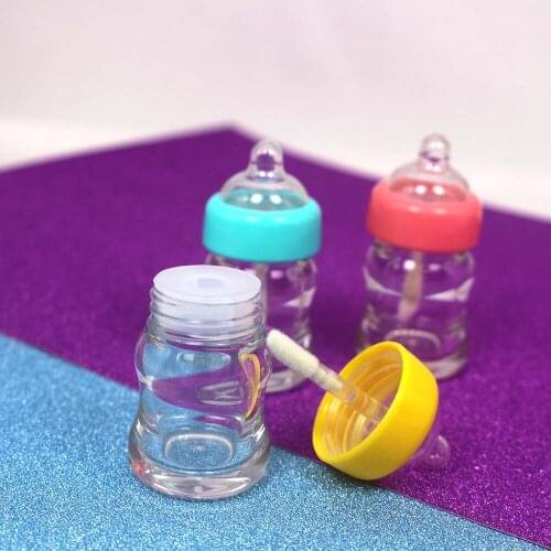 6ml novelty milk bottle lip gloss empty tube cosmetic transparent plastic lip gloss packaging container