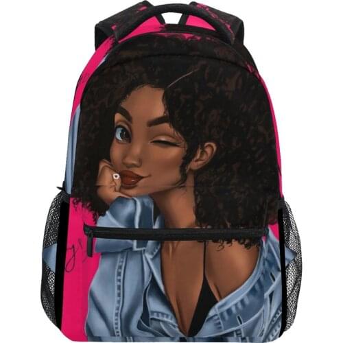 ALAZA Large School bag Backpacks Afro Girls Black Women Prin notebook bags Waterproolf ladie weekend Travel Laptop bag for girls