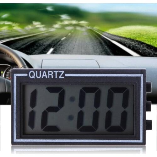 LCD Lighted Digital Car Clock Auto Car Truck Dashboard Date Time Calendar Black High Quality Vehicle Electronic Digital Clock