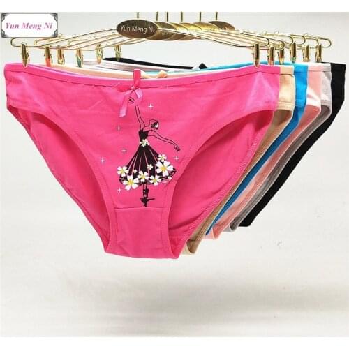 Free shipping 5pcs/lot Hot Selling Cotton sexy panties Womens underwear fashion printed cotton womens briefs 89177