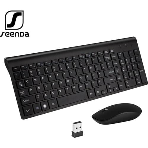 SeenDa Low-Noise Wireless Keyboard and Mouse Combo Ultra-Thin Wireless Keyboard Mouse for Laptop Notebook Computer Smart TV