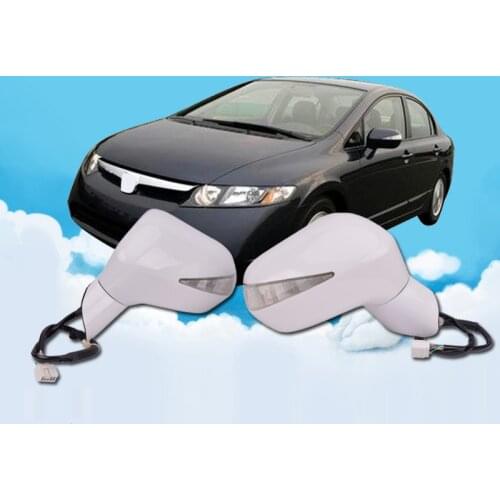 CAPQX 2PCS Right & Left Electrict Rearview mirror with LED turn Signal 76250-SNB-H01 For CIVIC FA1 FD2 FD1 2006-2011 5Pin