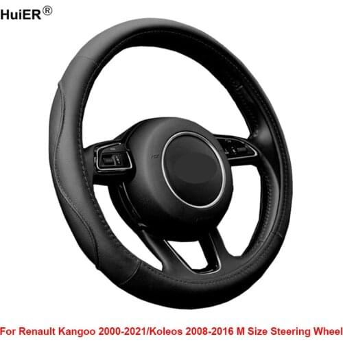 Car Steering Wheel Cover Wrap For Renault Kangoo 2000 -2021 Koleos 2008 -2016 M Size Braid on the Steering wheel Car Accessories