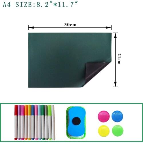 Greenboard Magnetic Soft Whiteboard Writing Blackboard on The Wall Memo Message Fridge Sticker To Do List Chalk Board for Kid A4