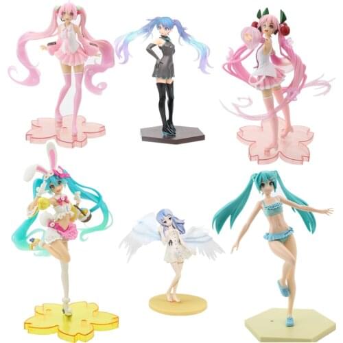 Hatsune Miku Figure Kawaii Anime Pink Cherry Blossom Ghost Future PVC Action Figure Girl Model Toy Collection Gift Sexy Girl Toy
