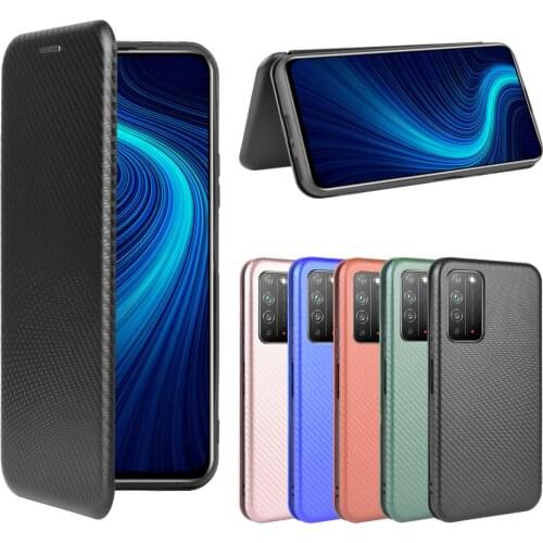 For Huawei Honor X10 5G Case 6.63 inch Carbon Fiber Flip Leather Case For Huawei Honor X10 X 10 5G Case Cover