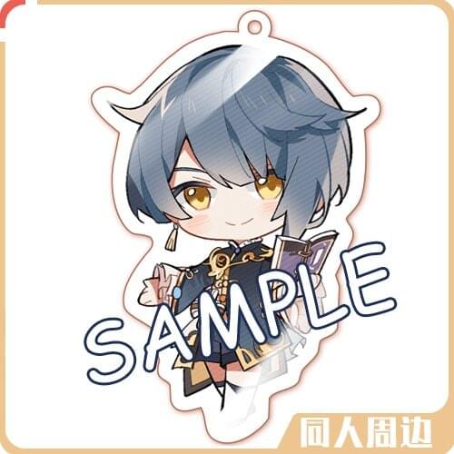 Game Genshin Impact Xingqiu Acrylic Keychain Bag Charm Pendant Cute Keyring Cartoon Toy Cosplay Xmas Gift