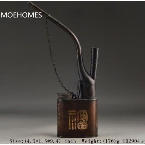 MOEHOMES smoking tool in ancient China printed fo antique brass pipe Home decorations metal handicraft