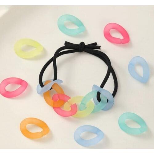 Candy jelly color frosted chain opening ring Chain Charms diy handmade earrings earrings hair accessories material accessories