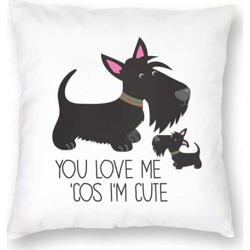 You Love Me Square Pillow Cover Decoration Scottish Terrier Cushions Throw Pillow for Car Double-sided Printing