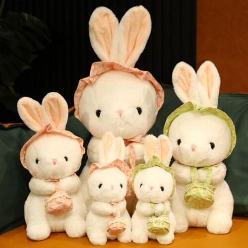 1pc 28-70CM Kawaii Rabbit Holding Basket Plush Toys Soft Stuffed Cartoon Animal Doll Sleeping Pillow For Children Girls Gift