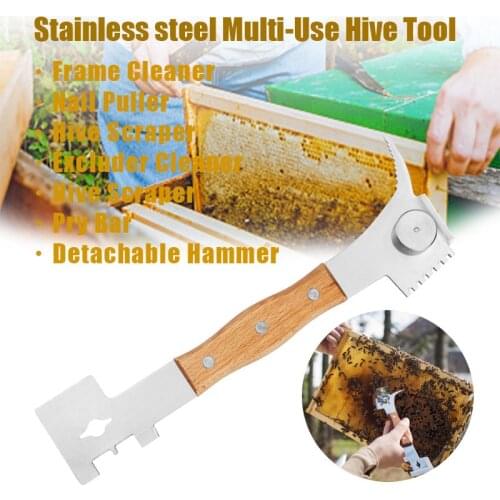 Multifunction 7 IN 1 Beekeeping Bee Hive Tool Type Cut Honey Knife Clean Beehive Scraper Beekeeper Equipment