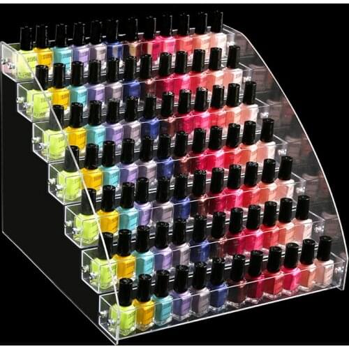 Multi-7 layer Optional Rack Acrylic Clear Nail Polish Cosmetic Varnish Display Stand Holder Manicure Tool Storage Organizer