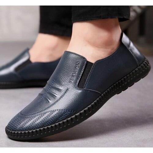 Spring Men Leather Shoes Breathable Low Loafers Men Casual Shoes Comfortable Non-slip Soft Driving Shoes Oxfords Zapatos Hombre