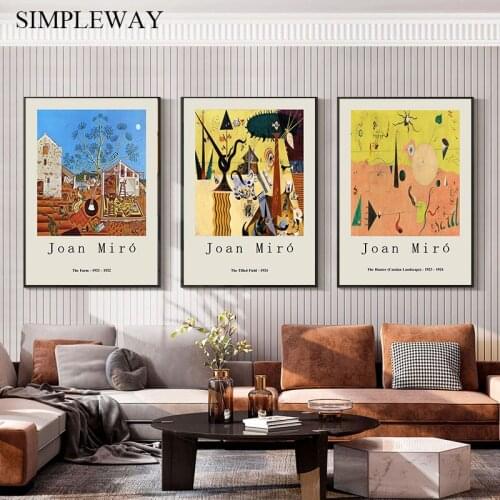 Joan Miro Canvas Painting Abstract Artwork Landscape Poster Nordic Vintage Wall Art Print Modern Living Room Decoration Picture