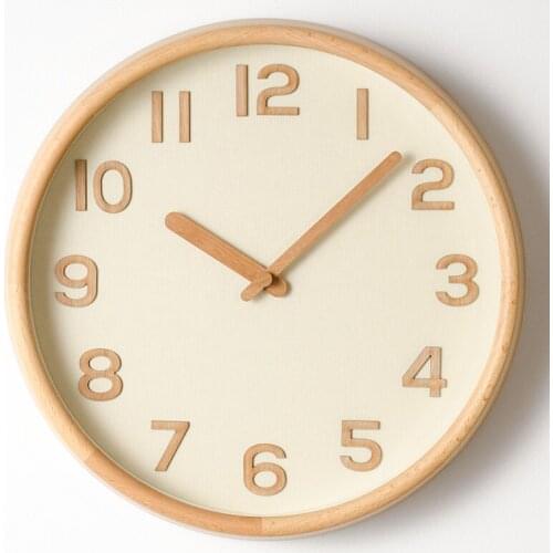 Nordic Solid Wood Simple Modern Design Japanese Personality Style 3D Decoration Wall Clock Hanging Watch Wall Clocks Home Decor