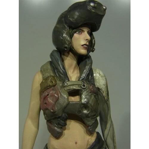 Unpainted Female Pilot Resin Figure 1/16 Scale Model Kit Assembly Models Kit Resin Colorless Self-Assembled Toy