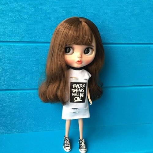 1pcs Blyth Doll Clothes Fashion Ripped Long T-shirt for Blyth Azone1/6 doll accessories