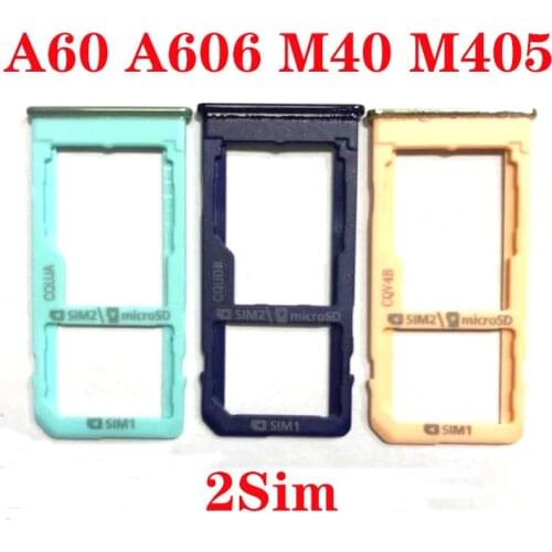 Original DUAL Sim Card Tray SD Card Reader Socket Slot Holder For Samsung A60 M40 A71 A41 M30 A606 M405 A715 M305 A415
