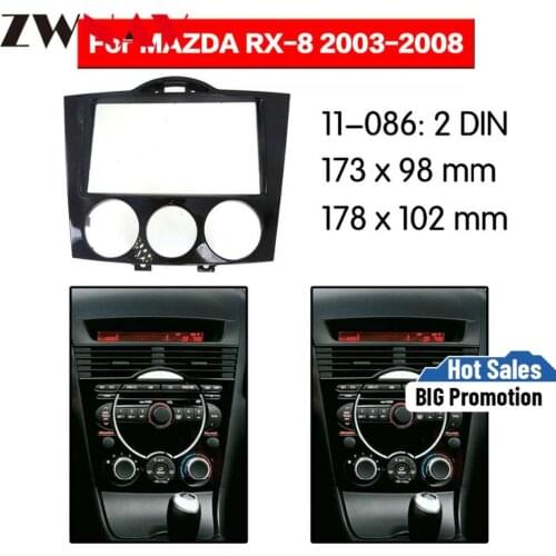 Car DVD Player frame For 2003-2008 Mazda RX8 2DIN UV Black Auto AC Black LHD RHD Auto Radio Multimedia NAVI fascia