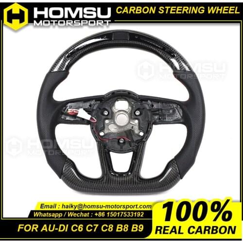 Custom Forged carbon fiber steering wheel for audi C6 C7 C8 B8 B9 LED steering wheel