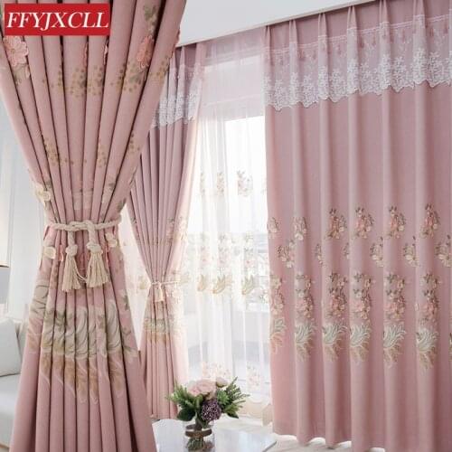 Curtains Modern Minimalist Embroidery Curtains for Living Room and For Bedroom Curtain Window Screen French Window Curtains