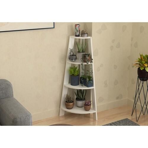 Virtual Mobi̇lya Begonia Corner Flower Bed Bookcase Jardiniere Mat white