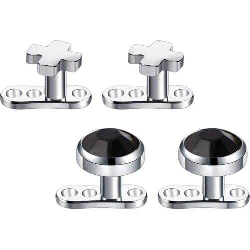 For Women Men Cross Heart CZ Top 14g Dermal Anchor Tops and Base Titanium Microdermals Piercing Jewelry