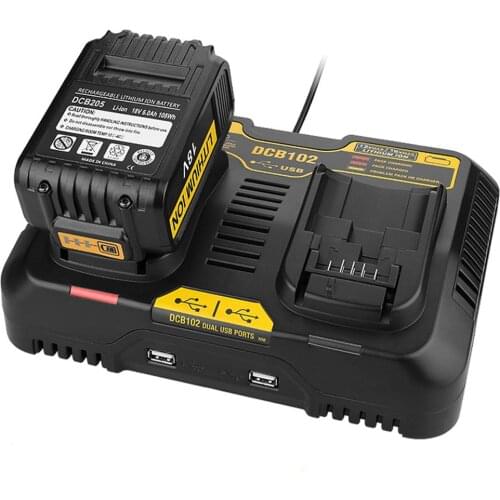 Free shipping LiIon Battery Charger 4.5A Max for Dewalt 10.8V 12V 14.4V 18V 20V DCB105 DCB101 DCB102 DCB112 DCB205 with USB port