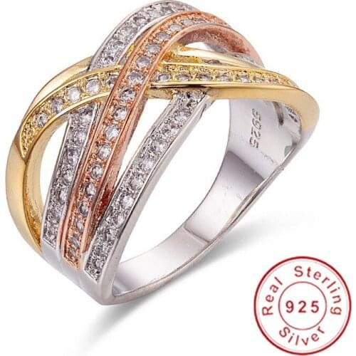 High quality Authentic 925 Sterling Silver Ring Luxury with pave Simulated diamond Compatible Fit ring European Women men style