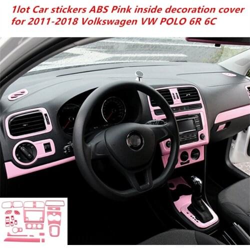 1lot Car stickers ABS Pink inside decoration cover for 2011-2018 Volkswagen VW POLO 6R 6C