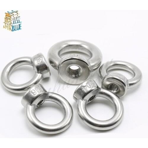 10Pcs DIN582 M3 M4 M5 M6 M8 304 Stainless Steel Marine Lifting Eye Nut Ring Nut Thread