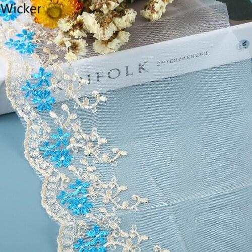 10 Yards/pack 17 Cm Polyester Exquisite Embroidered Lace Trim Plum Blossom Border Lace Fabric for Curtain Toy Skirt Crafts Decor