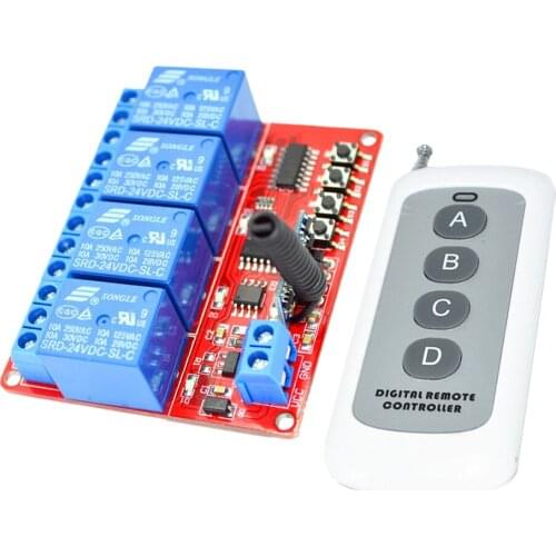 24V 4CH 1000m 433MHZ Wireless Remote Control Transceiver and Receiver High Quality