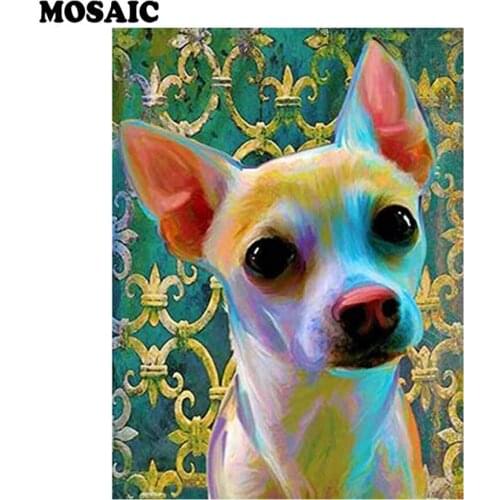 Customized photo Needle animal 5d diy diamond painting chihuahua dog square full 3d diamond mosaic painting home decoration