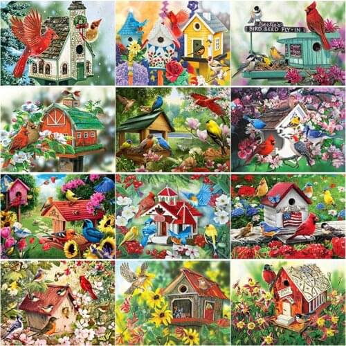 New 5D DIY Diamond Painting Landscape Cross Stitch Birds Nest Diamond Embroidery Full Square Round Drill Home Decor Manual Gift