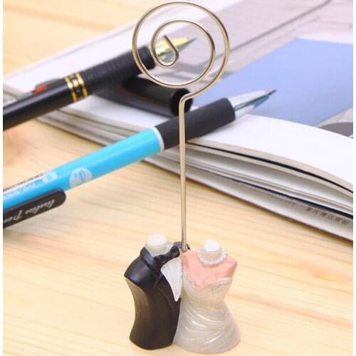 Free Shipping 10pcs/lot Bride & Bridegroom Resin Place Card Holder Wedding Decoration