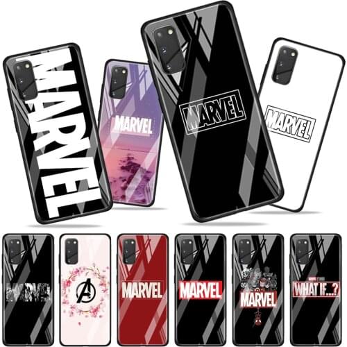Marvel Logo Tempered Glass Cover For Samsung Galaxy A01 A11 A21S A21 A31 A41 A51 A71 A81 A91 Phone Case