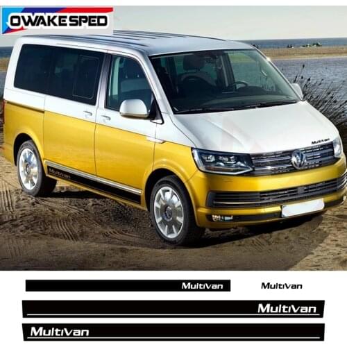 For-Volkswagen Multivan T4 T5 T6 Car Door Side Stripes Skirt Stickers Vinyl Decal Auto Body Hood Tail Accessories Decor Decals